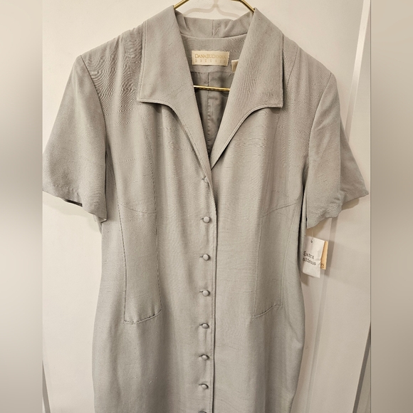 Vintage - Silk NWT Dana Buchman "Origami" Silk Lined Maxi Dress - Size 16 - Picture 6 of 12